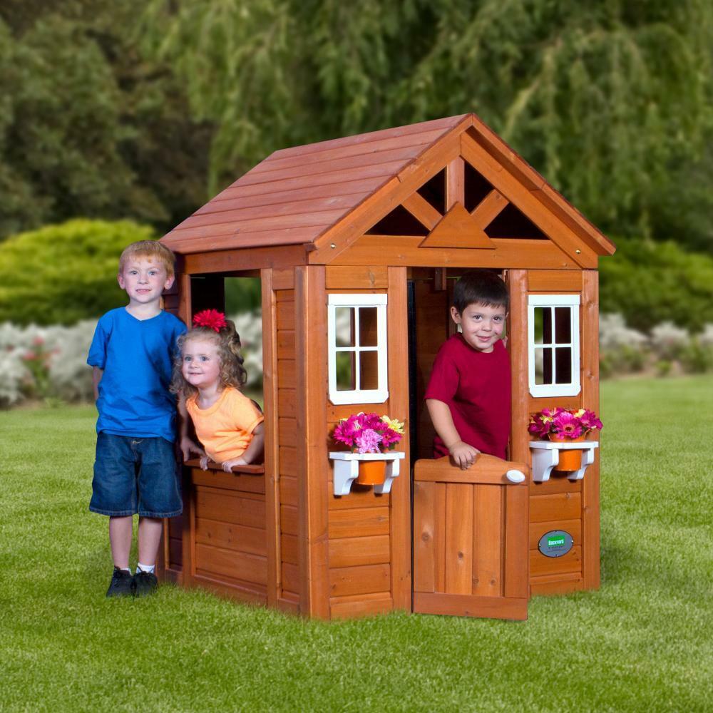 Kids Outdoor Playhouse - Kids Wooden Playhouse - Outdoor Wooden Playhouse for Kids - Backyard, Clubhouse, Children, Toddlers