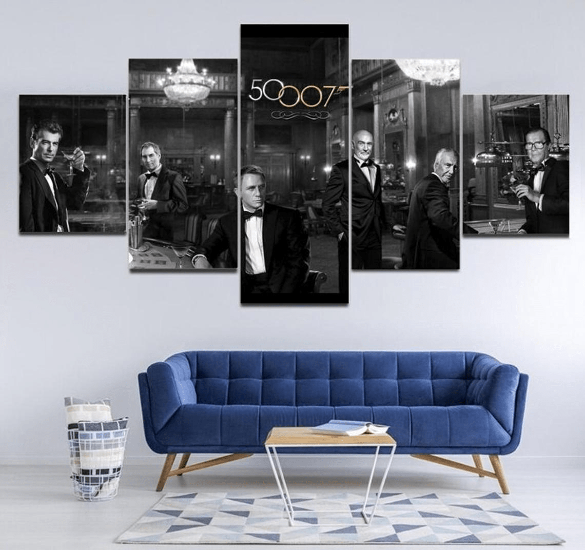 James Bond Art Print Framed - James Bond Poster Framed - James Bond Gift Idea - James Bond Decor - The Evolution Of James Bond