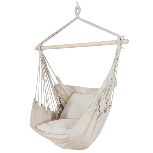 Hammock Chair Swing - Porch Hammock Swing - Hanging Chair - Outdoor, Beige, Netting