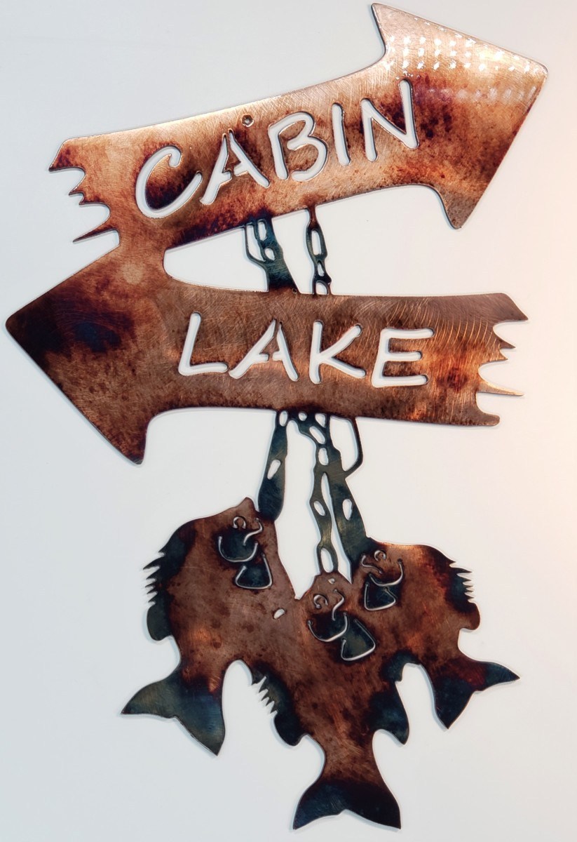 Cabin Stringer- Metal Wall Art - Gift for Fisher - Metal Cabin Stringer Wall Art - Cabin Stringer Wall Art - Fish Wall Décor