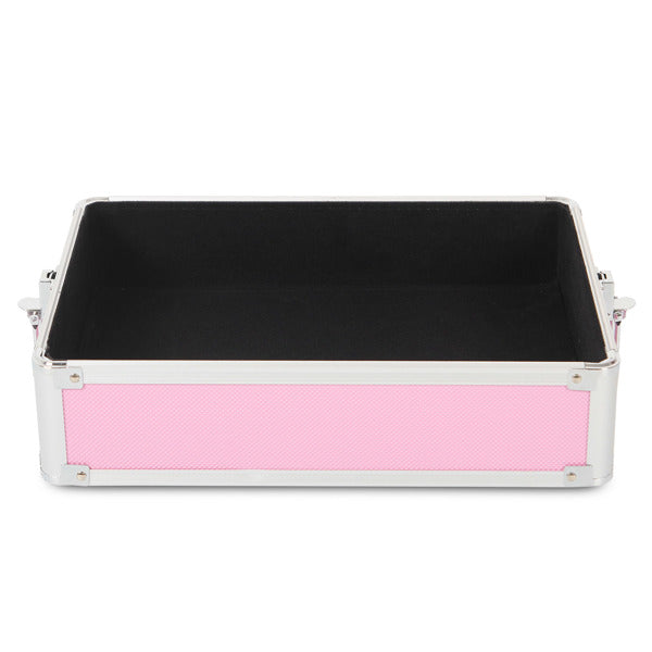 4 in 1 Rolling Makeup Case Makeup Trolley Case With Wheels Makeup Travel Case Organizer (PINK) - Cosmetic Lockable Trolley - Nail Artist Travel Train Organizer Box