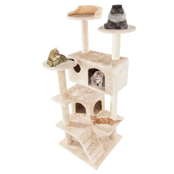 52" Cat Tree House - Cat Climb Tree - Cat Tower Beige