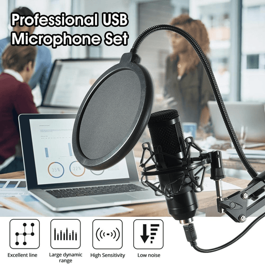 SoundBiz - Professional Microphone Set - 192KHZ/24Bit Microphone Set - Recording Microphone Set - Desk Mounted Microphone