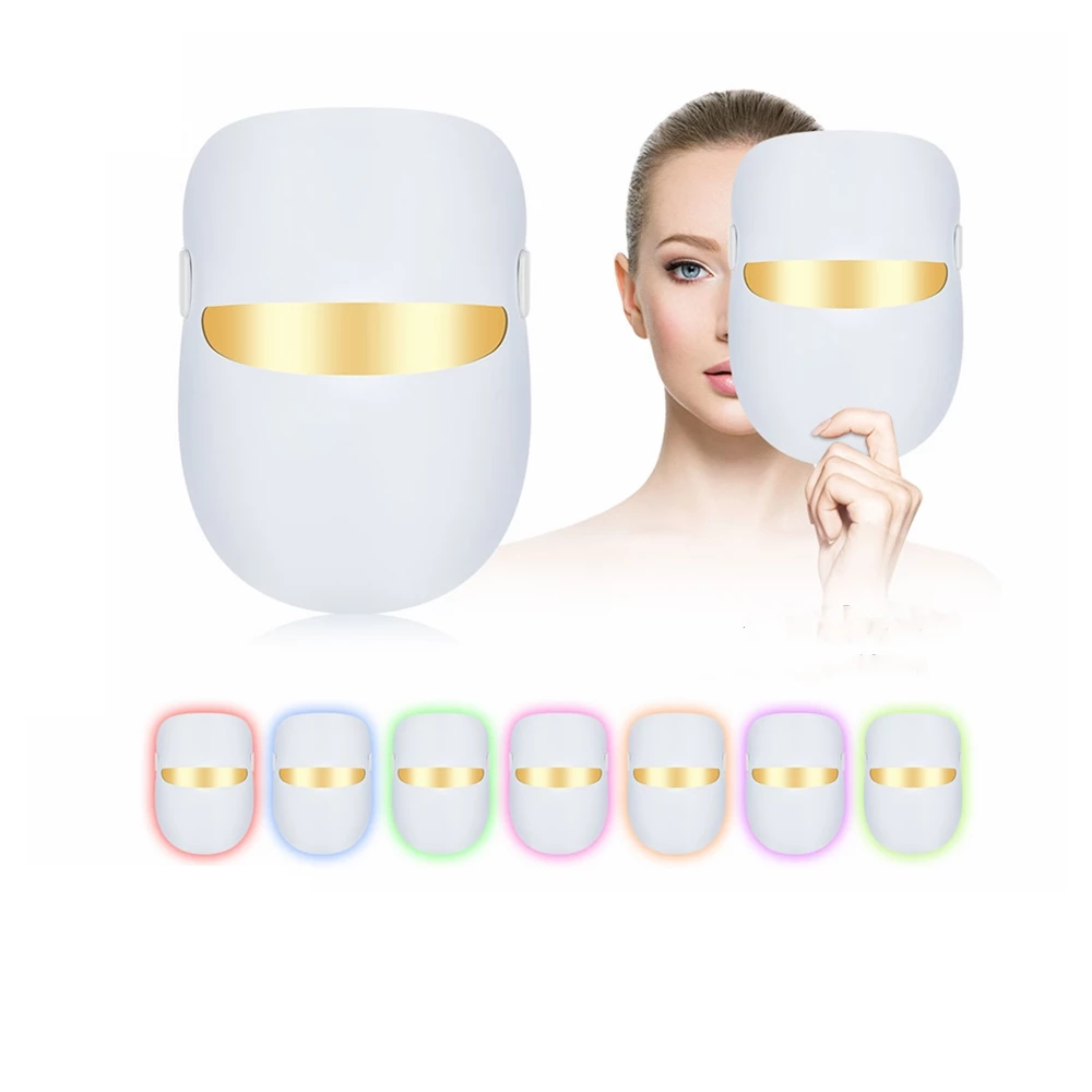 7 Colors Light Therapy Facial Mask - Skin Rejuvenation Electroporation Facial Mask - LED Photon Reduce Wrinkle Mask - Beauty Skincare Tool Facial Mask