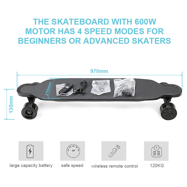 Electric skateboard with dual motor and wireless controller 40km/h speed fast charging for adults - Electric Skateboard - Wireless Controller Fast Charging