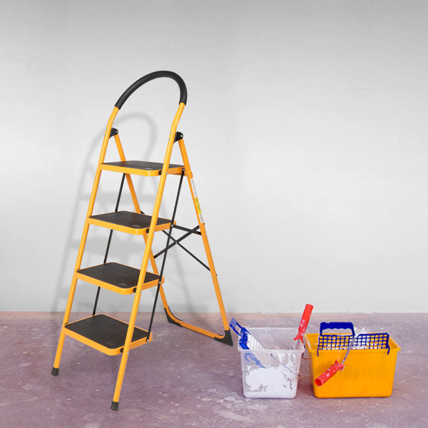 4 Step Ladder Folding Step Stool - Lightweight Ladder with Handgrip Anti-Slip - Wide Pedal