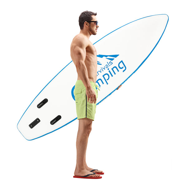 11 ft Inflatable Stand Up Paddle Board - Inflatable Surfboard Blue and White - Traveling Board for Surfing