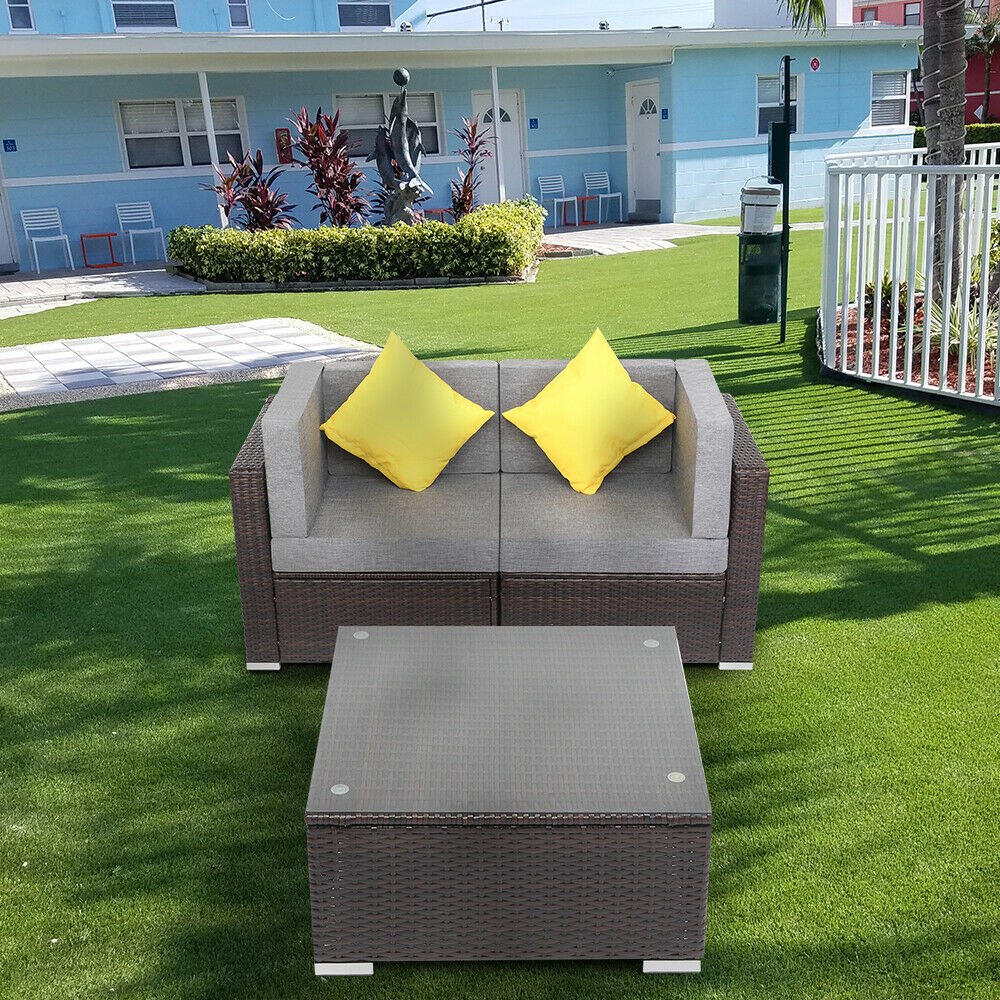 Patio Furniture Couch - Wicker - Rattan - Conversation Sofa Sectional Set - Rattan Sofa - Patio Sofa Set - Outdoor