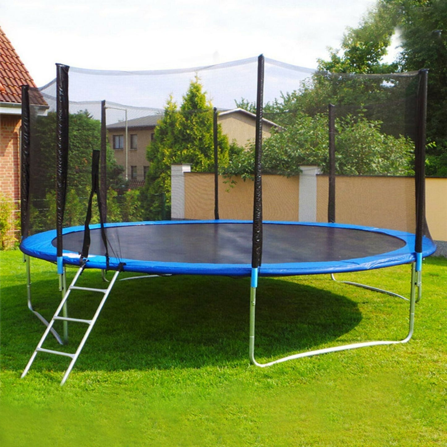 12 ft Kids Trampoline - Trampoline with Enclosure Net - Jumping Mat and Spring Cover Padding - KidsFriendly Trampoline