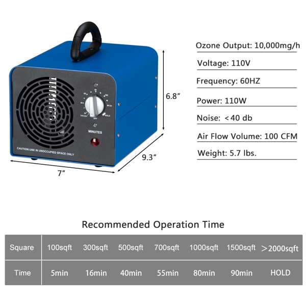 10000mg Ozone Air Purifier Removal of Formaldehyde  - Commercial Industrial Grade Air Purifier - Industrial Grade Ozone Generator