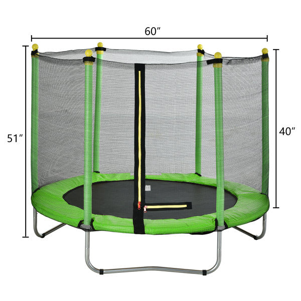 60" Round Trampoline - Outdoor Trampoline with Enclosure Netting - Round Trampoline with Net