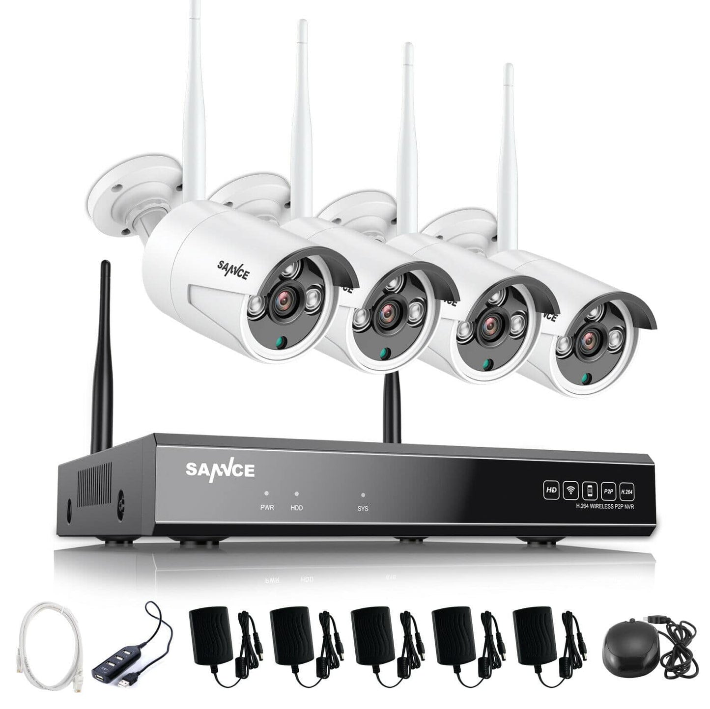 SANNCE - 8CH Security Camera System -  NVR HD 1080P Security IP Camera System - CCTV IR Night Vision