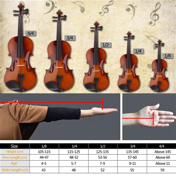 4/4 Acoustic Violin with Case - Violin Bow Rosin -  White - Pink - Black