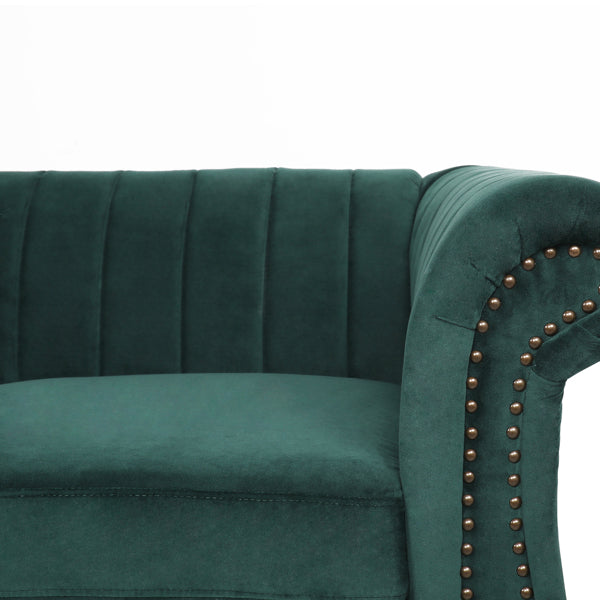 Modern Velvet 3 Seater Sofa - Modern Glam Sofa - Velvet Dark Green Sofa - Velvet Dark Blue