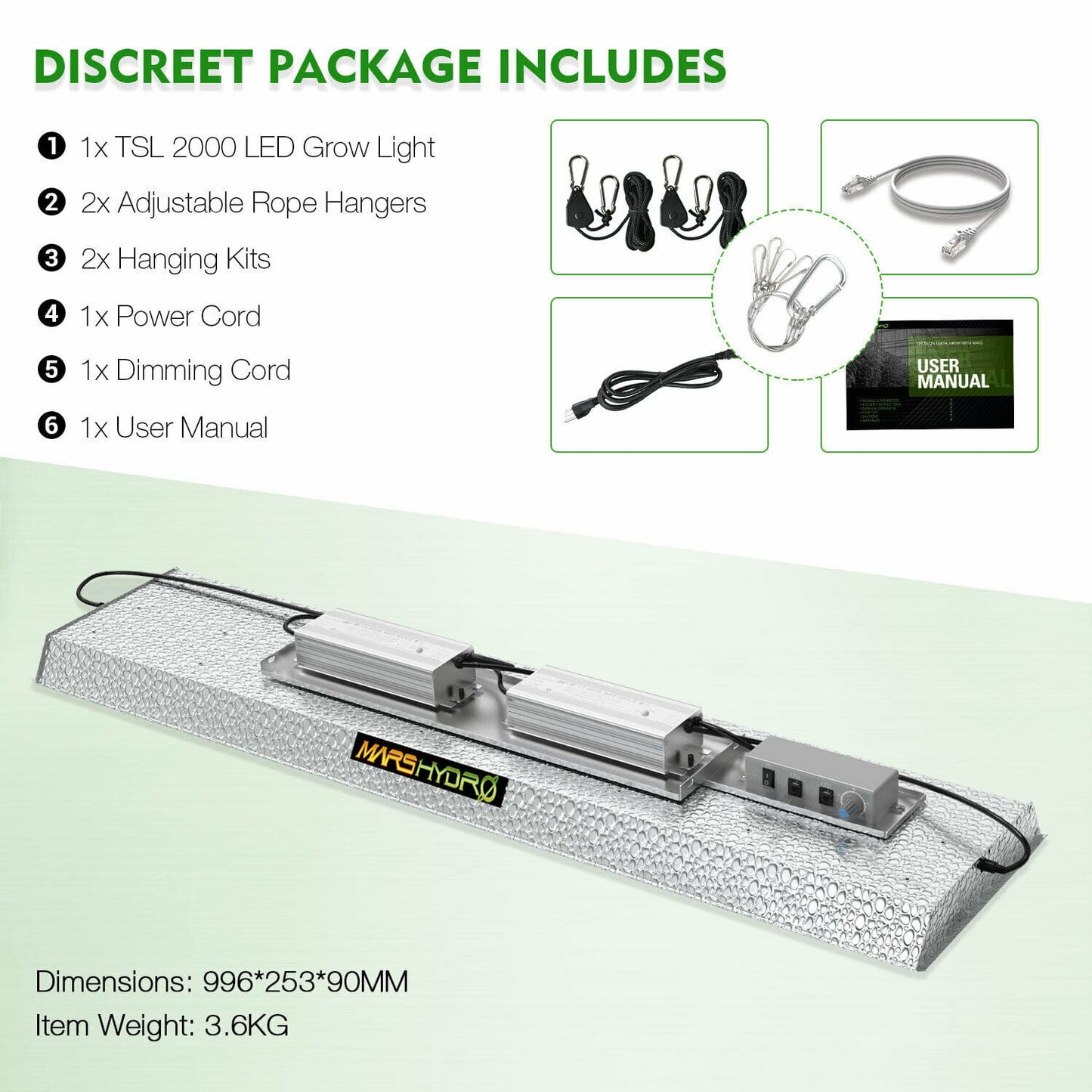 Mars Hydro - LED Grow Light - Full Spectrum Home Tent Kits