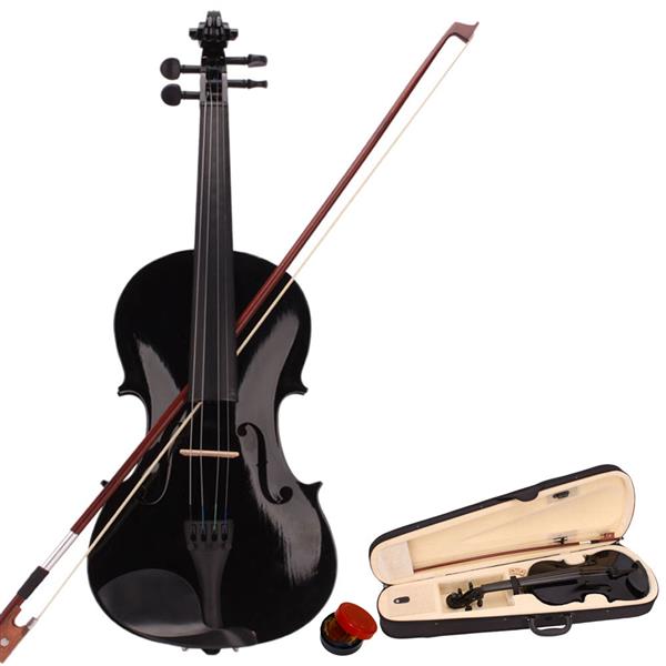 4/4 Acoustic Violin with Case - Violin Bow Rosin -  White - Pink - Black