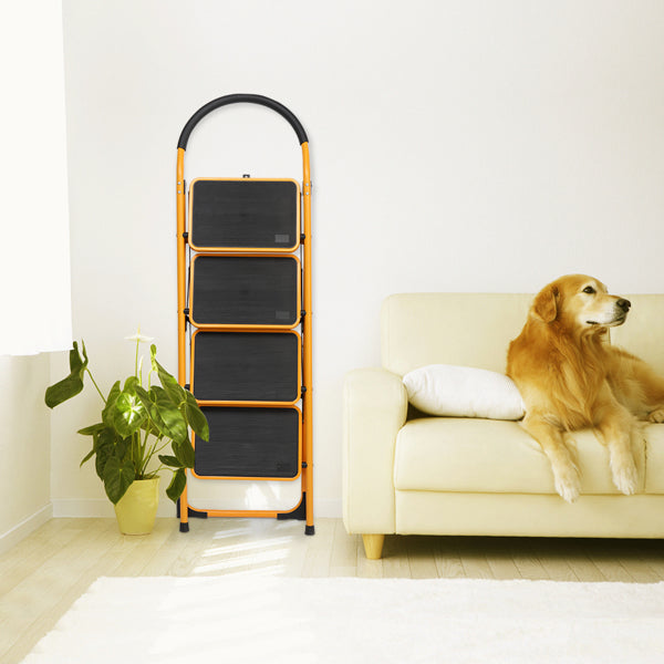 4 Step Ladder Folding Step Stool - Lightweight Ladder with Handgrip Anti-Slip - Wide Pedal