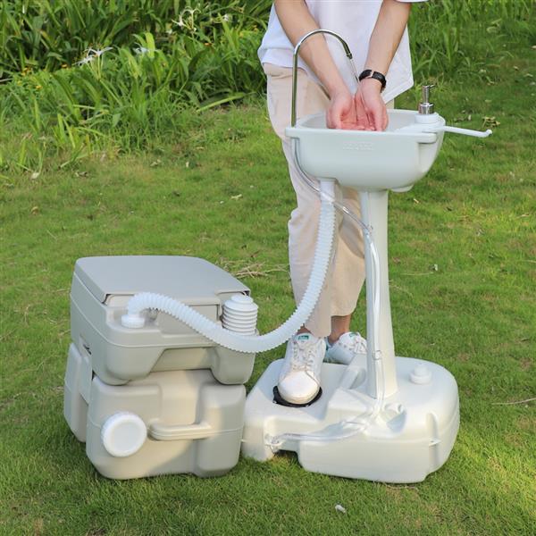 Portable Hand Sink with Portable Toilet - Removable Outdoor Hand Sink - Portable Removable Toilet - Hand Washing Station