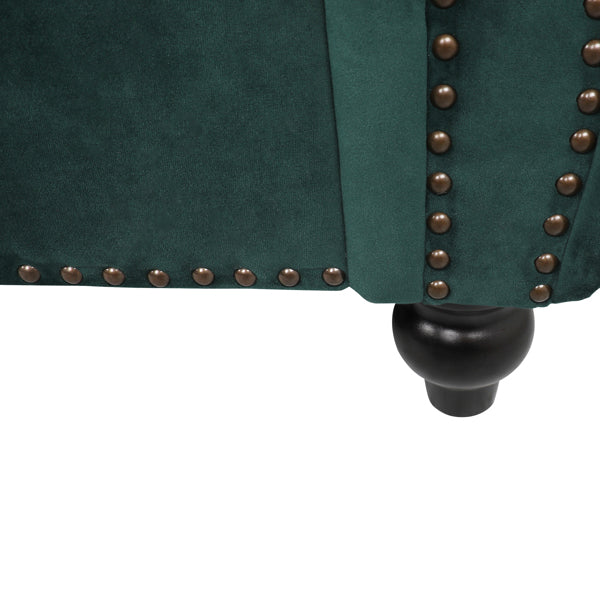 Modern Velvet 3 Seater Sofa - Modern Glam Sofa - Velvet Dark Green Sofa - Velvet Dark Blue