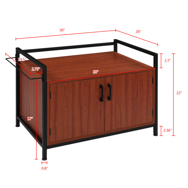 Cat Litter Box Enclosure - Multi-Functional Two Doors Cat House - Decorative Cat House Side Table Furniture