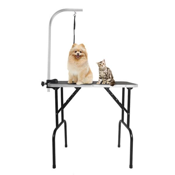 32" Foldable Pet Grooming Table - Professional Grooming Table - Pet Grooming Table with Adjustable Arm Black