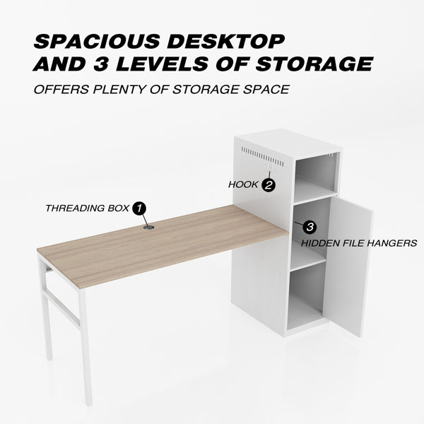 Work station/Home Office Desk Set - Laptop Desktop Desk with Storage - Home Office Work Station - Minimalist Work Station