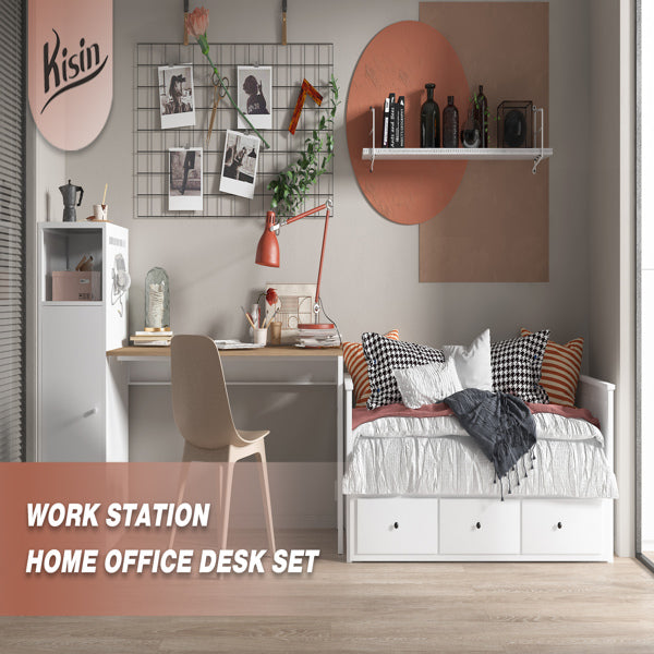 Work station/Home Office Desk Set - Laptop Desktop Desk with Storage - Home Office Work Station - Minimalist Work Station