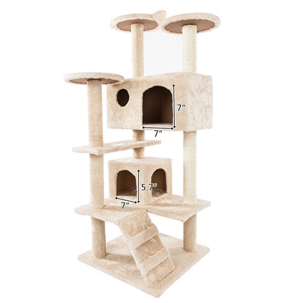 52" Cat Tree House - Cat Climb Tree - Cat Tower Beige