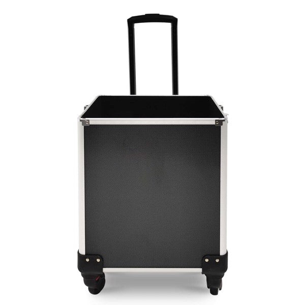 4 in 1 Rolling Makeup Case Makeup Trolley Case With Wheels Makeup Travel Case Organizer (BLACK) - Cosmetic Lockable Trolley - Nail Artist Travel Train Organizer Box