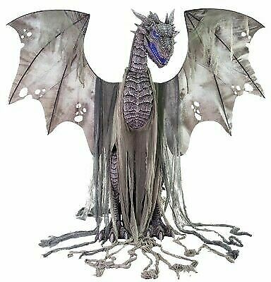 Winter Dragon Animated Prop 7' Animatronic Halloween Decoration - Animated Halloween Dragon - Dragon Halloween Decoration - Animatronic Dragon Decoration