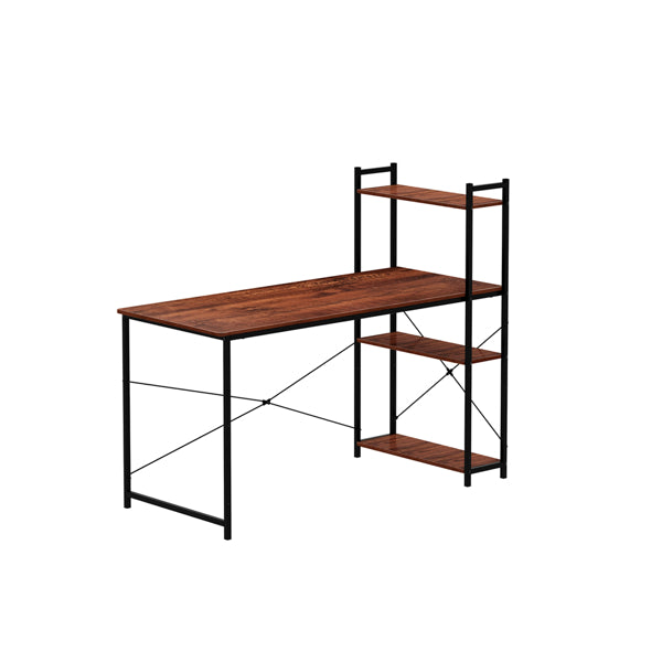 Modern Desk with Sided Bookshelf Computer Desk Office Table, 55inches - Computer Desk Office Table with Sided Shelf - Modern Desk with Bookshelf