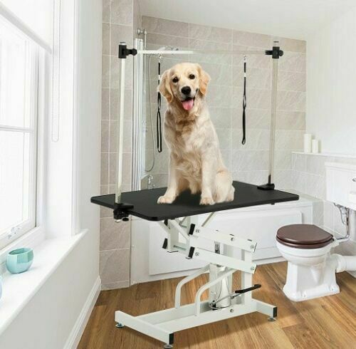 Hydraulic Dog Grooming Table - Heavy Duty - Pet Dog Grooming Table - Grooming Table for Large Dogs with Clamp/Arm
