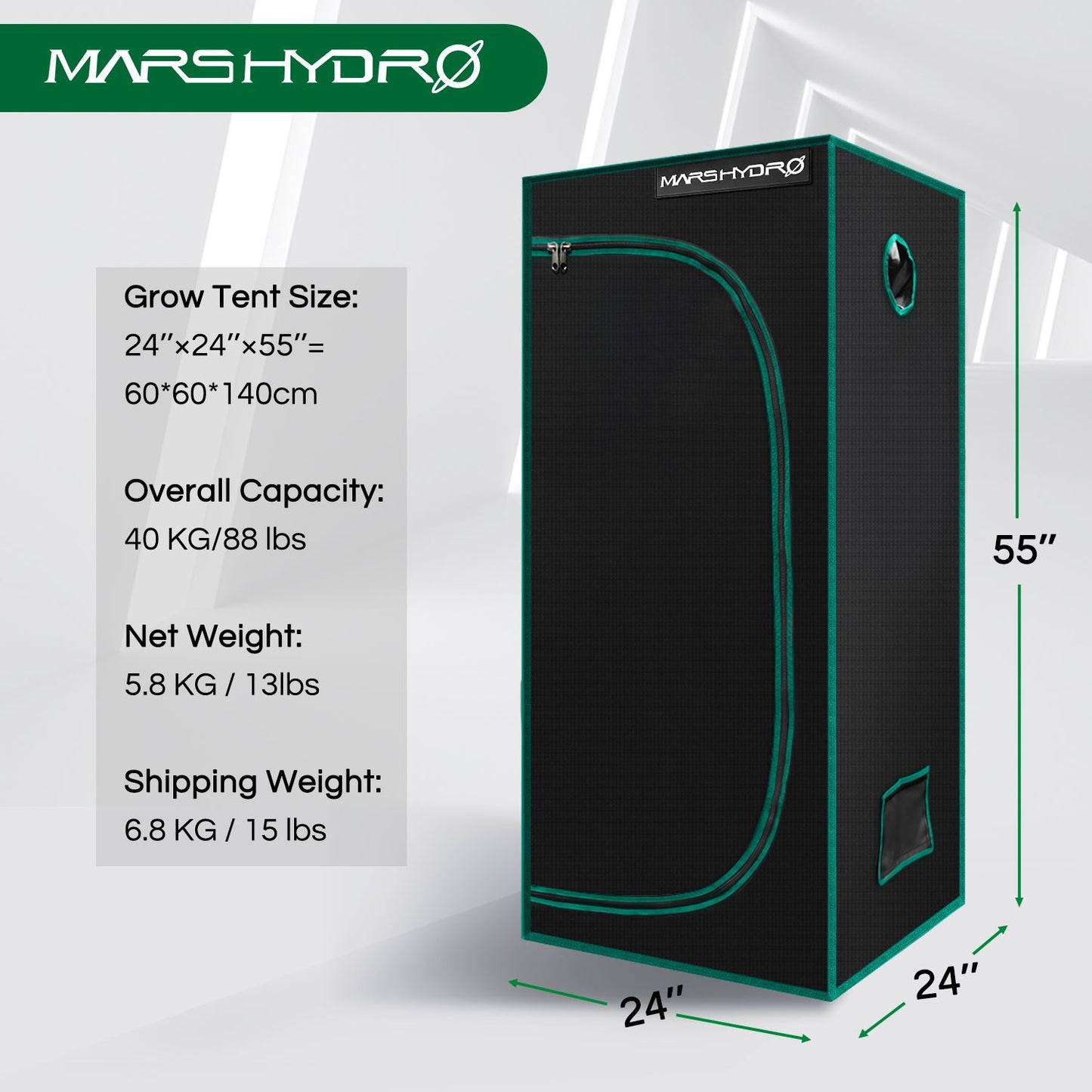 MarsHydro - 1680D Grow Tent - 60x60x140cm Grow Tent Diamond - Diamond Reflective Grow Tent -Indoor Hydroponics Grow Tent - MarsHydro Grow Tent