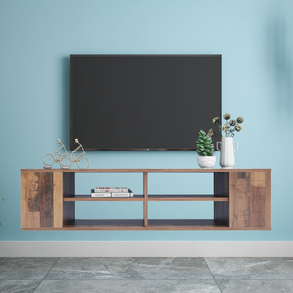 Wall Mounted Media Console - Floating TV Stand Component Shelf with Height Adjustable - TV Table for Living Room