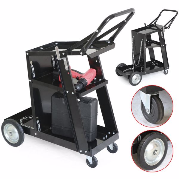 Professional Welding Cart Plasma Cutting Machine without Drawer Black - Heavy Duty Welder Cart - Heavy Duty Plasma Cutter