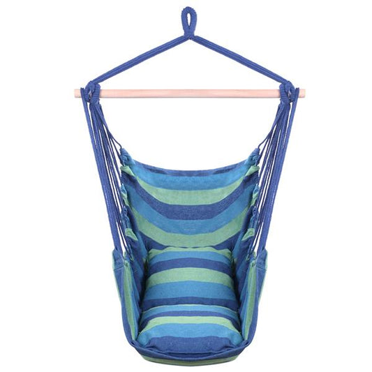 Canvas Hanging Rope Chair with Pillows - Hammock Chair Swing -  Porch Hammock Swing