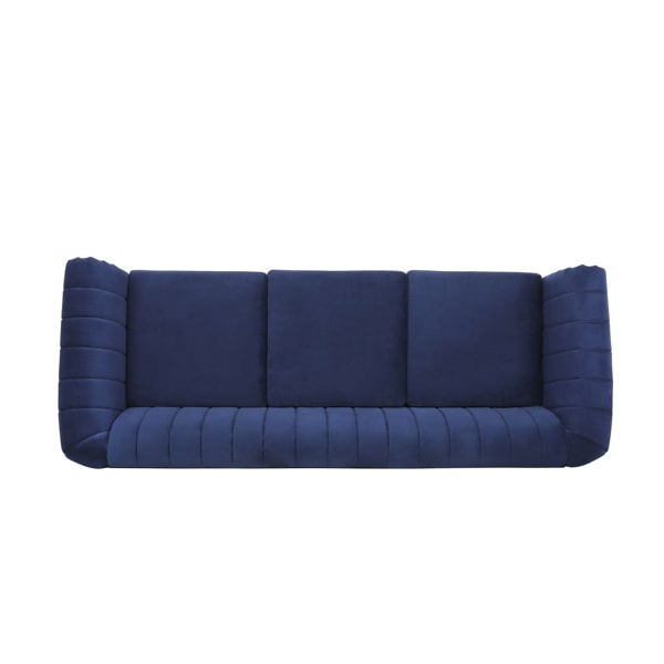 Modern Velvet 3 Seater Sofa - Modern Glam Sofa - Velvet Dark Green Sofa - Velvet Dark Blue