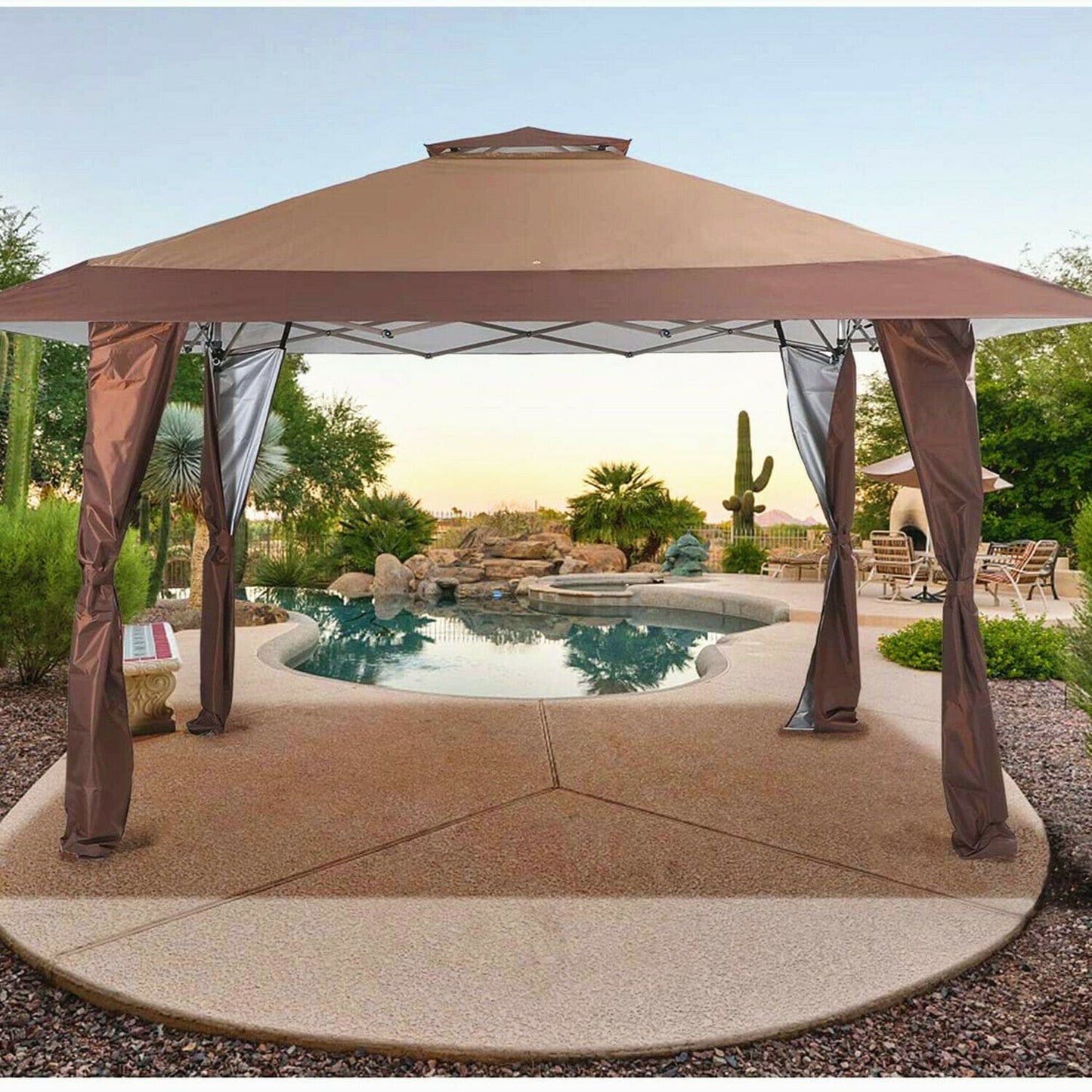 Gazebo Canopy Pop Up - 13x13 ft Outdoor Canopy Tent For Patio - Garden Party Wedding Canopy Tent