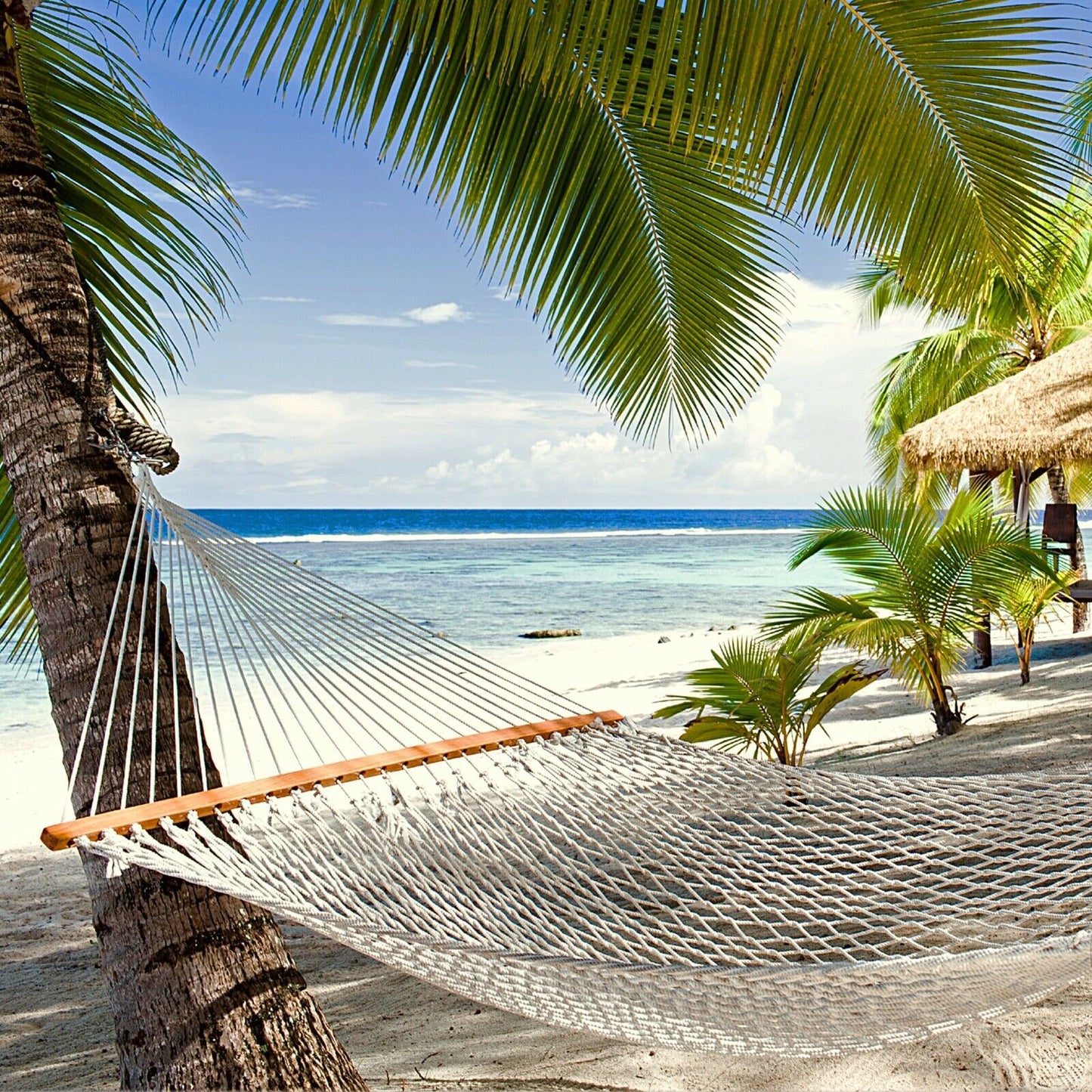 13 ft. Double Hammock - Traditional Cotton Rope Hammock with Hanging Hardware - Castaway Living Hammock