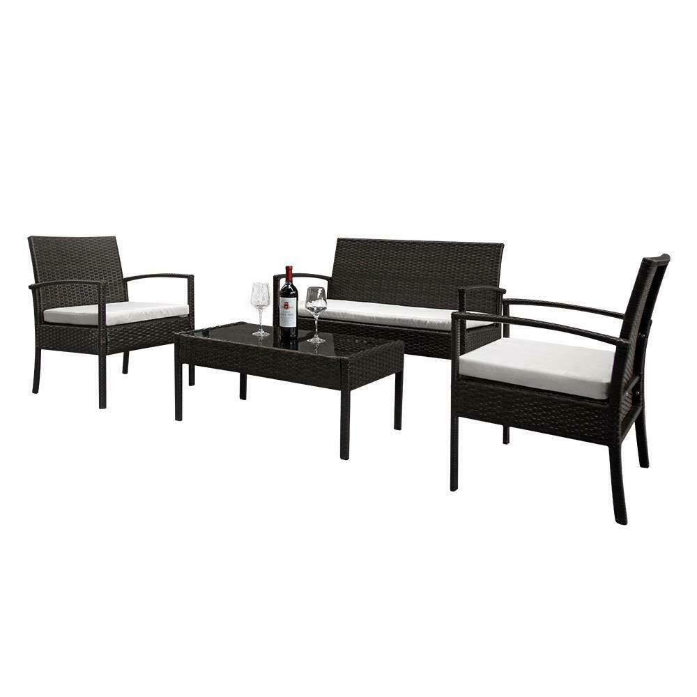 Patio Furniture Set - Rattan Furniture - Patio Sofa Set - Outdoor Sofa Furniture - Outdoor Chair Set - Wicker, Table, 4 Piece, Light Weight