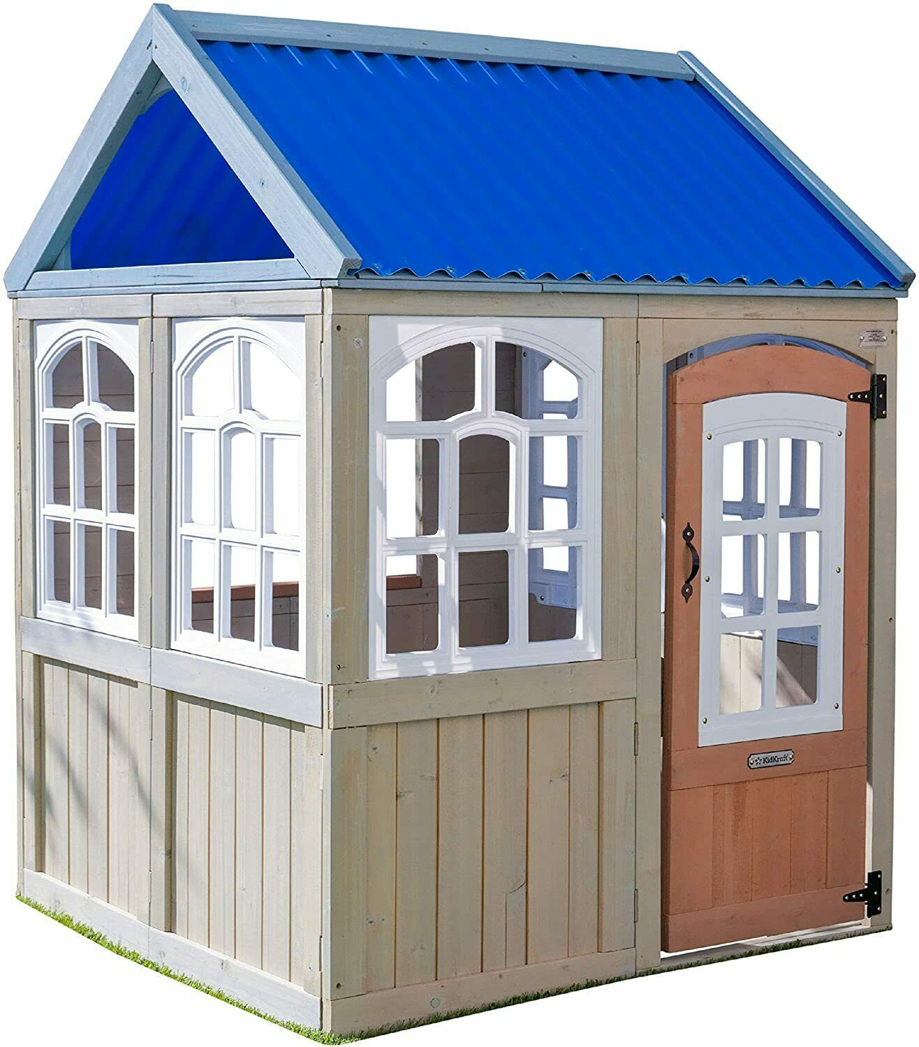 KidsHouse - Outdoor Cooper Wooden Playhouse - Kids Playhouse with Doors Window - Playhouse for Kids Toddler