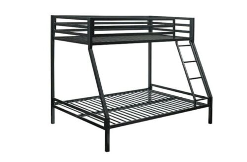 Wooden Bunk Bed with Ladder - Twin Over Full Bedroom Set - Bunk Beds Furniture Wood Frame - Loft Set