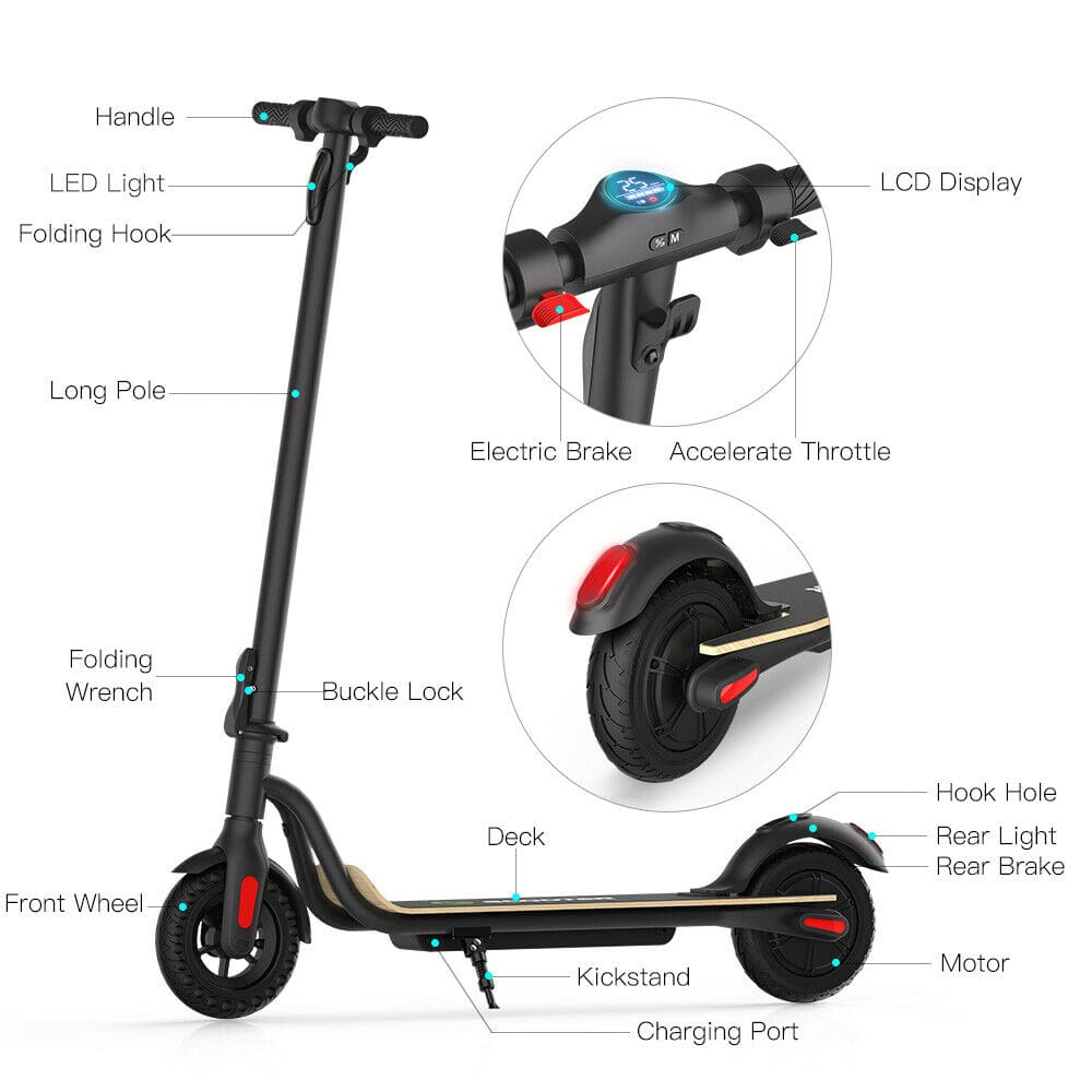 MegaWheels - Folding Electric Scooter for Adult - Kick E-Scooter - Safe Urban Electric Scooter