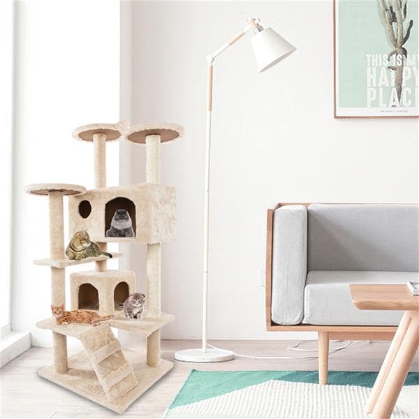 52" Cat Tree House - Cat Climb Tree - Cat Tower Beige