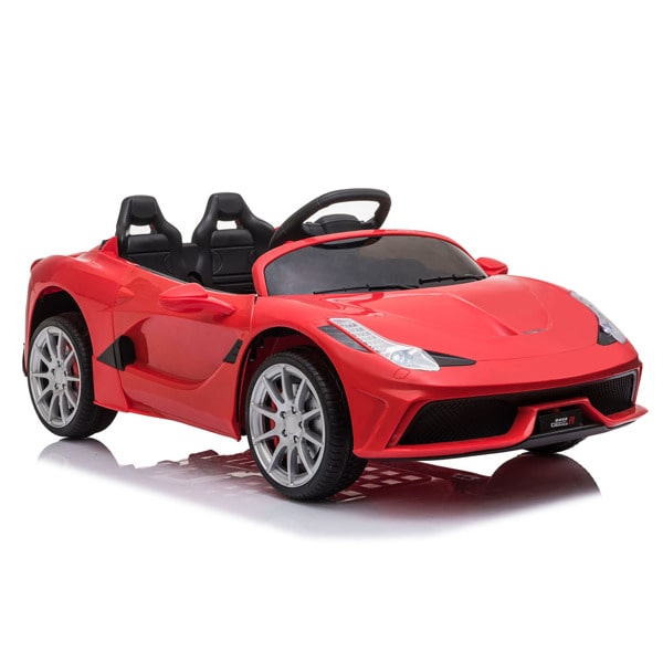 12V Kids Ride On Sports Car - 2.4GHZ Remote Control Car - LED Lights - Siren - Microphone