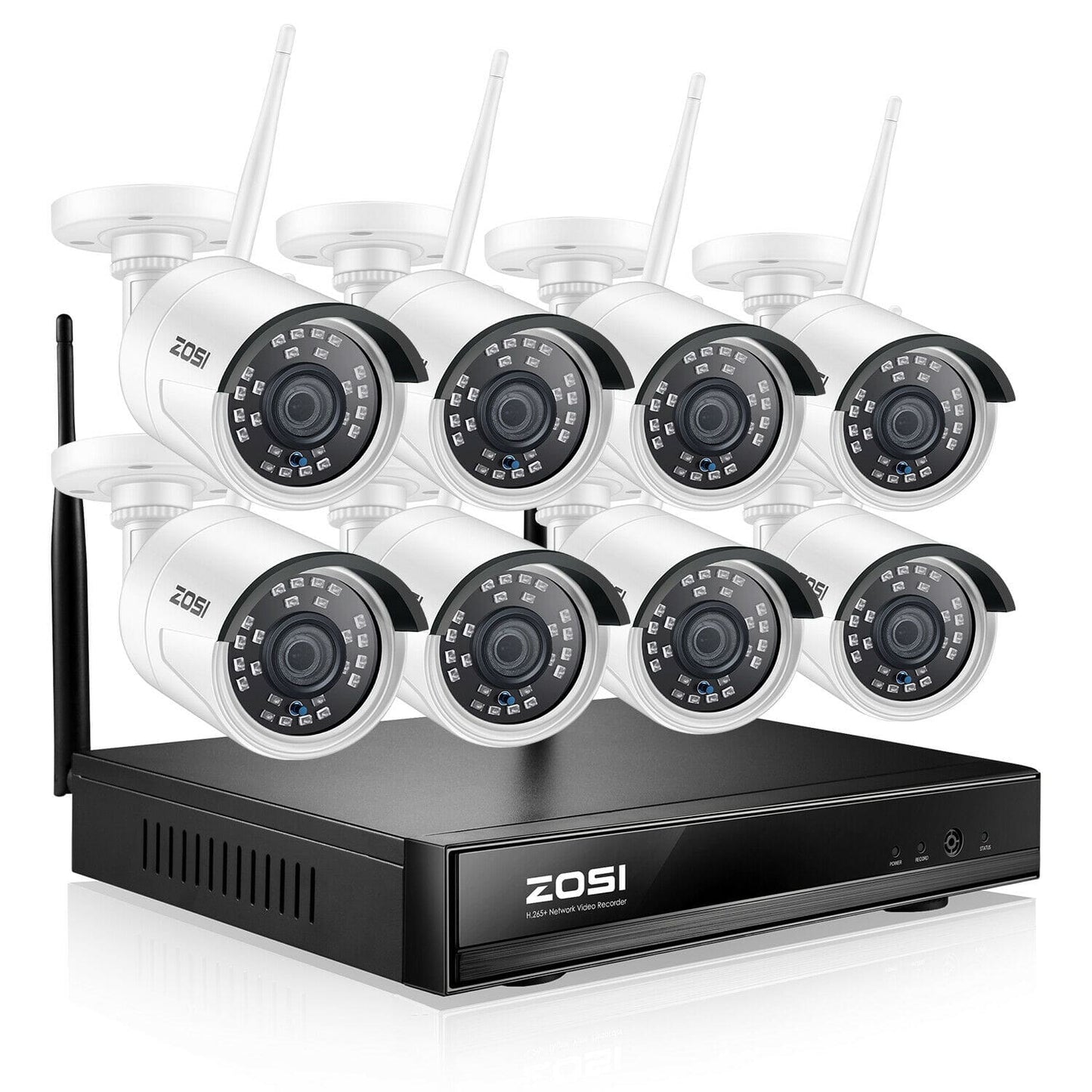 ZOSI - 8CH HD 1080p Wireless Security IP Camera System - 2MP WIFI NVR Kit Outdoor - 8CH HD 1080p CCTV