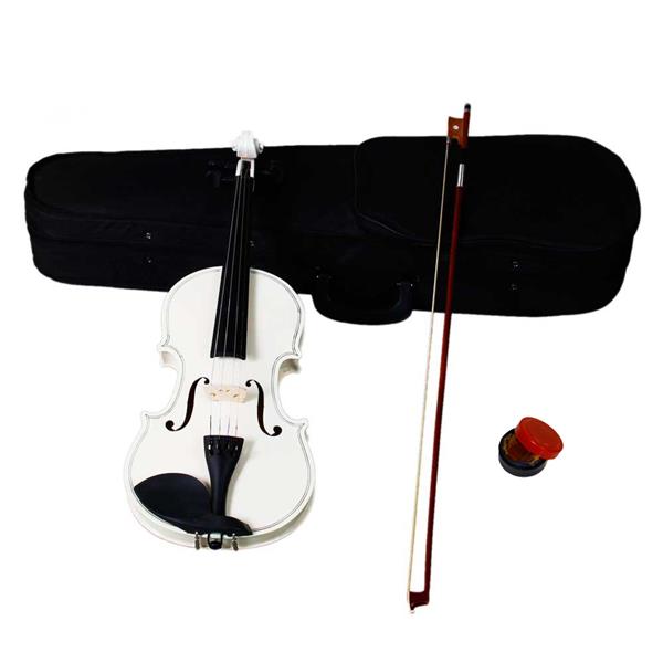 4/4 Acoustic Violin with Case - Violin Bow Rosin -  White - Pink - Black