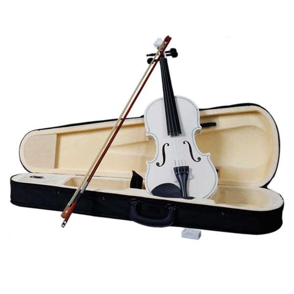4/4 Acoustic Violin with Case - Violin Bow Rosin -  White - Pink - Black