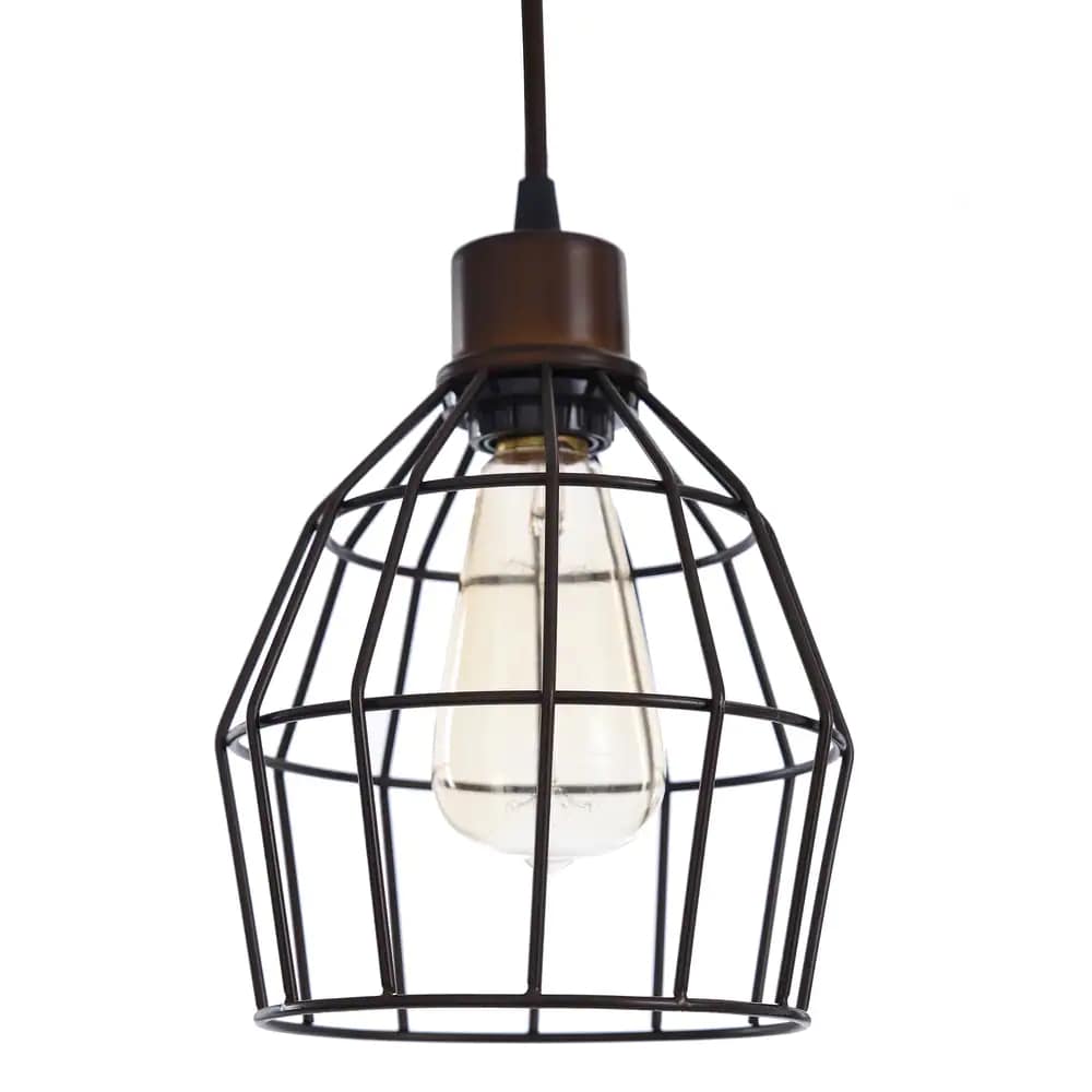 3-light Caged Wire Pendant Floor Lamp