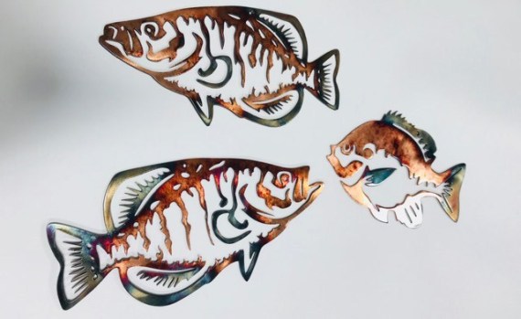 Panfish Set Metal Wall Art - Nature Décor - Panfish Set Metal Wall Art - Fish Metal Art - Panfish Set Décor